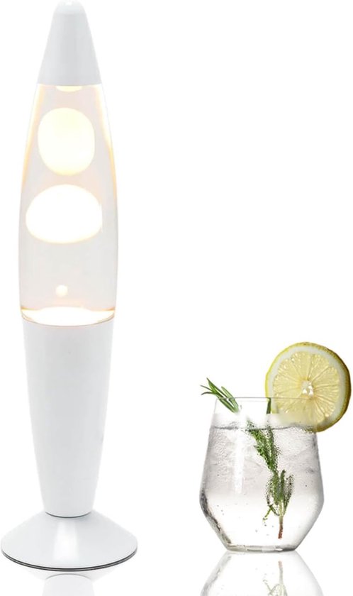 Lavalamp voor Kinderen - Puur Wit - 36 cm - Lavalamp - Lava Lamp - Lavalampen - Lavalamp Kinderkamer