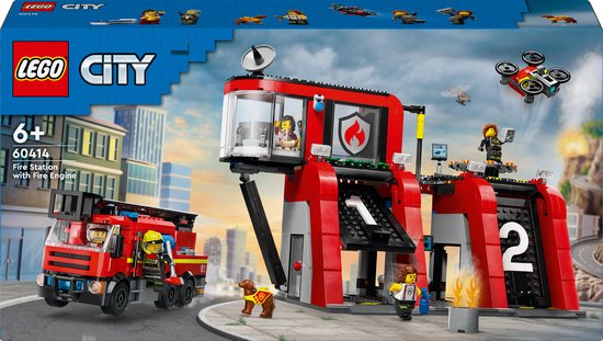 Caserne de pompiers et camion de pompiers LEGO City - 60414 | bol