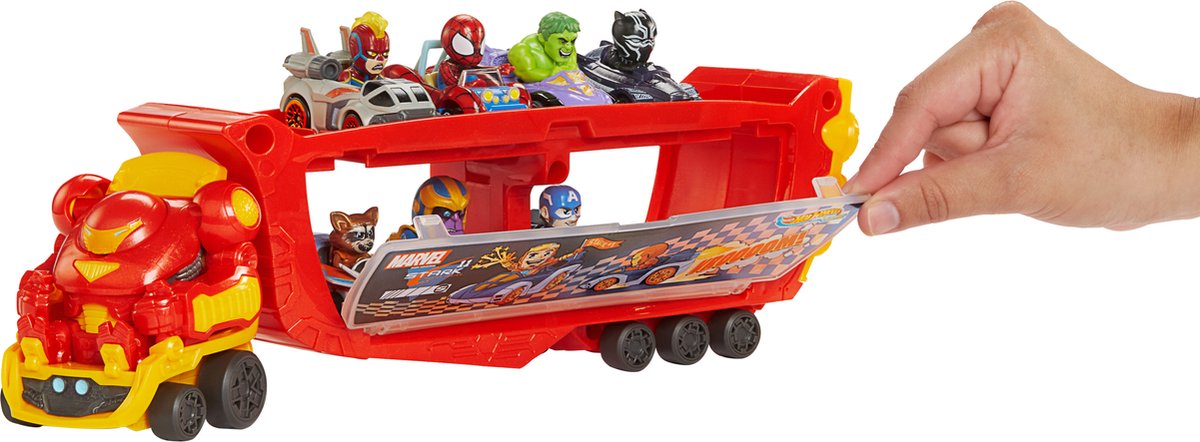 Hot Wheels racer verse Hulkbuster Hauler