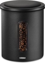 Xavax Boîte à café pour 500 g de grains ou 700 g de poudre, hermétique, aromatight, noir