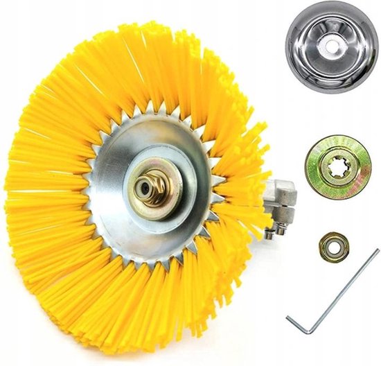 WonderStore© Nylon Onkruidborstelkop met 7-delige adapterset, onkruidborstel, snijgereedschap, schuimborstelkop voor tuin van WonderStore — afbeelding 3