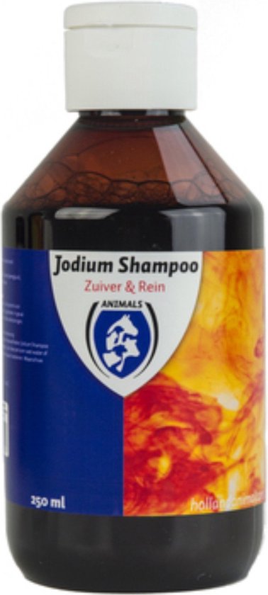 Excellent Jodium Shampoo - Zuiveren en reinigen behaarde vacht en onderliggende huiddelen - Dieren - 1L - Holland Animal Care