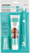 Artero Dental Pack - 3 Delige Tandreinigings Set Hond - Met Tandenborstel, Tandpasta En Siliconen Vinger Tandenborstel