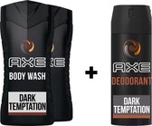 Axe Dark Temptation Set - 2 x Douchegel & 1 x Deodorant