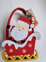 Kersttasje vilt met glitter, kerstdecoratie, 17 cm hoog. kerstman