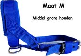 Gentle leader - Gevoerd - Maat M - Blauw - Antitrek hoofdhalster hond - Hoofdhalster hond - Antitrek hond - Trainingshalsband