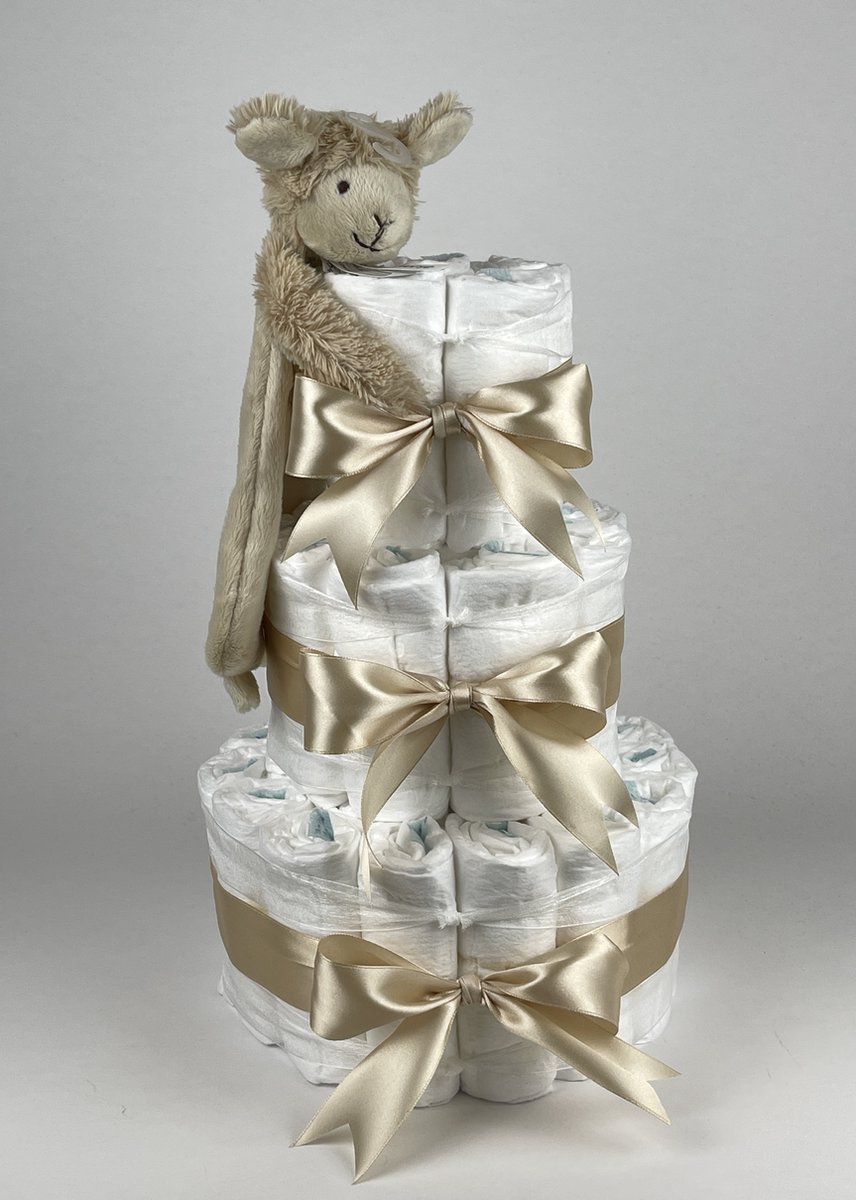 Goedkoopste Chouette-Chouette | Luiertaart Neutraal | Kraamcadeau | Geboorte Jongen Meisje | Babyshower | Tuttle Lamb Livio Beige