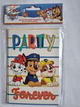 Paw Patrol Uitnodigingen kinderfeestje, 5 stuks per setje