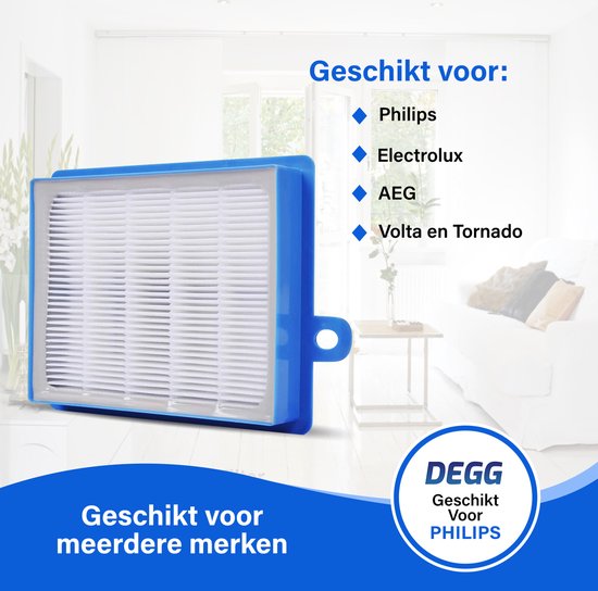 Stofzuiger HEPA Filter Motorfilter Geschikt Voor Philips Easylife FC8141, FC8142, FC8142/01, FC8143, FC8144, FC8144/01, FC8145, FC8146, FC8146/01, FC8146/01, FC8147, FC8148, FC8149