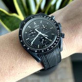 Bracelet de montre MoonSwatch - Zwart Tailor Fit - Bracelet de montre en caoutchouc