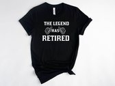 Lykke The Legend Has Retired| Pensioen | Unisex T-shirt | Retired Dames |Retired Heren| Zwart |Maat L