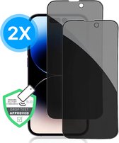 14 Pro Max Privacy Screenprotector - 2 Stuks - Plakgarantie - Volledig Bedekt - Stofvrij - Beschermglas - Military Grade - Scherm - Screen Protector - Geschikt voor iPhone 14 Pro Max - Zwart