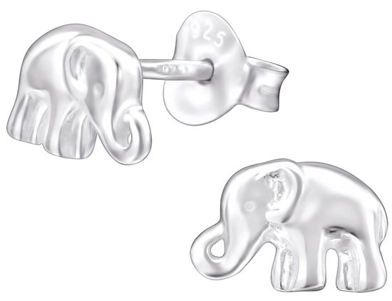 Joie|S - Boucles d'oreilles éléphant en argent - bébé éléphant - 8 x 5 mm