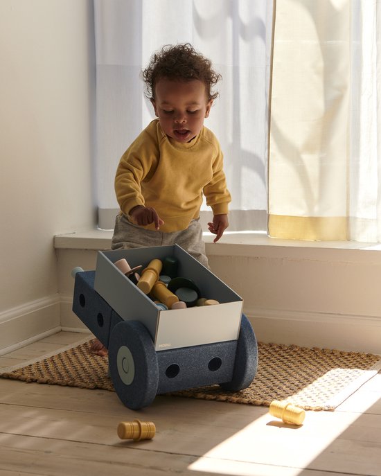 Modu Activity Toy Baby Walker - Open Ended Play - Loopwagen Baby - Looptrainer - Blokken - Deep Blue / Sky Blue van Modu — afbeelding 4
