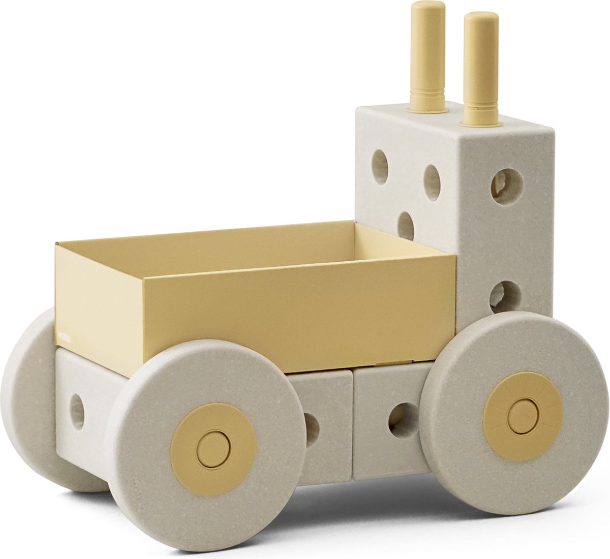 Modu Activity Toy Baby Walker - Open Ended Play - Loopwagen baby - Looptrainer - Blokken - Sand Grey / Honey Yellow