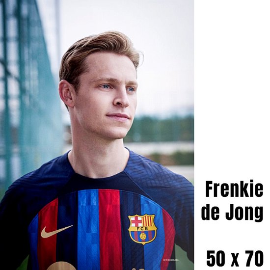 Allernieuwste.nl® Peinture sur toile Frenkie de Jong - Footballeur professionnel Milieu de terrain - 50 x 70 Couleur