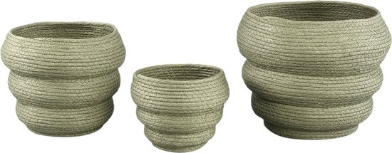 PTMD Summera Green round paper rope pot layered SV3