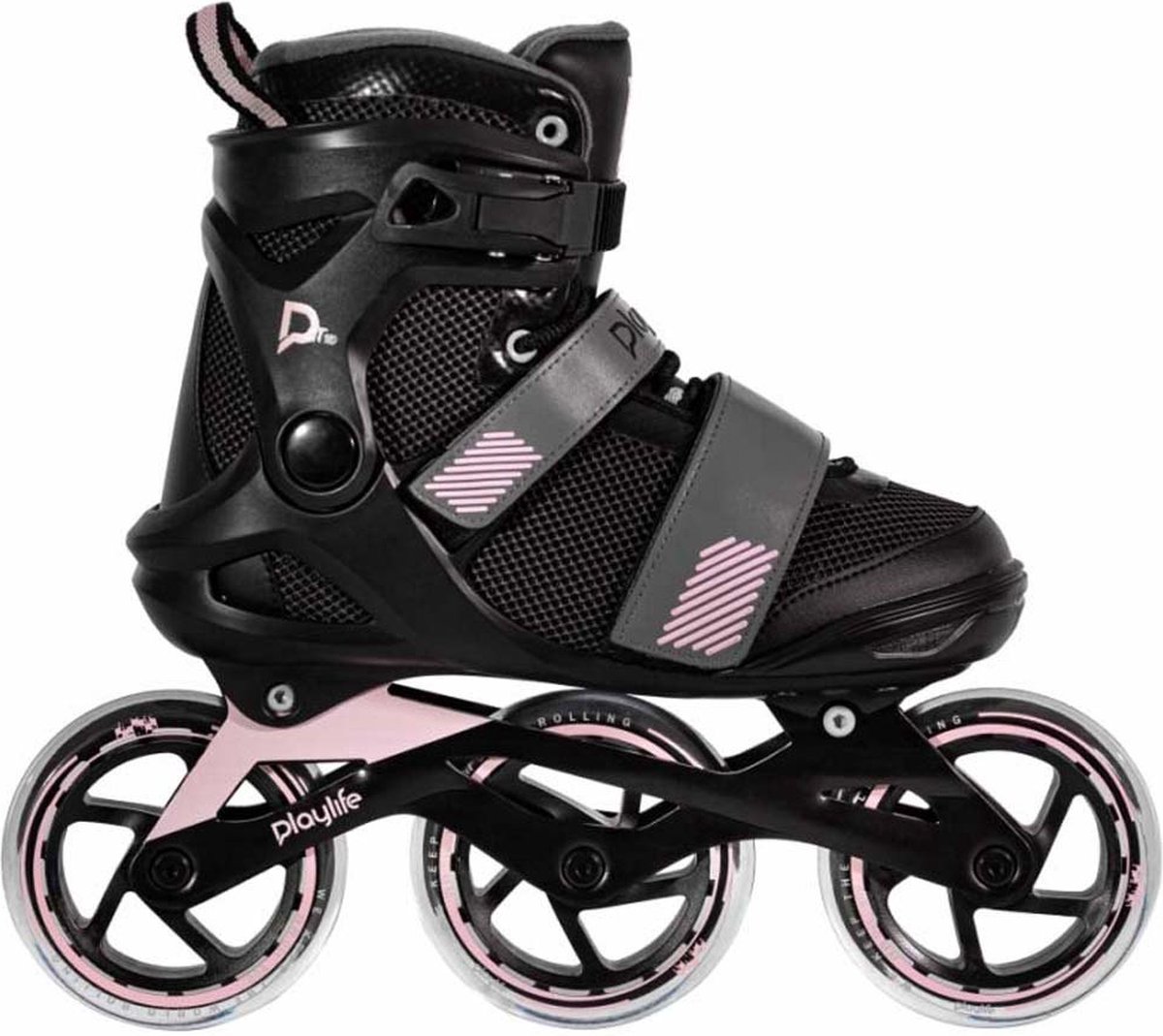 Playlife inlineskates Fitness GT 110 polyester 80A zwart/roze mt 43