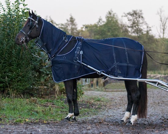 Qhp Tuigvliegendeken Qhp Met Hals Blauw