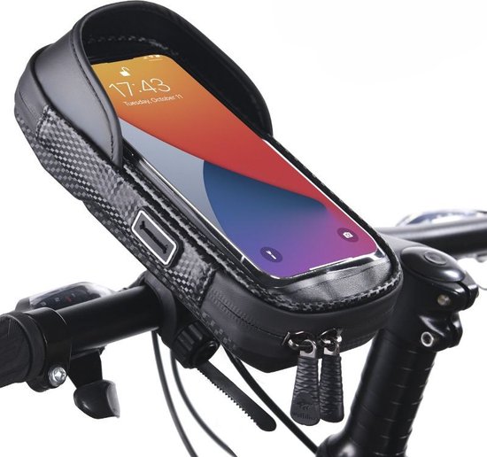 Fietsframetas, Motorfiets Mobiele Telefoon Waterdichte Stuurtas, Waterdichte Gsm-tas met TPU-gevoelig Touchscreen voor Smartphones tot 6,5 inch Mountainbikes, Racefietsen, e-bikes