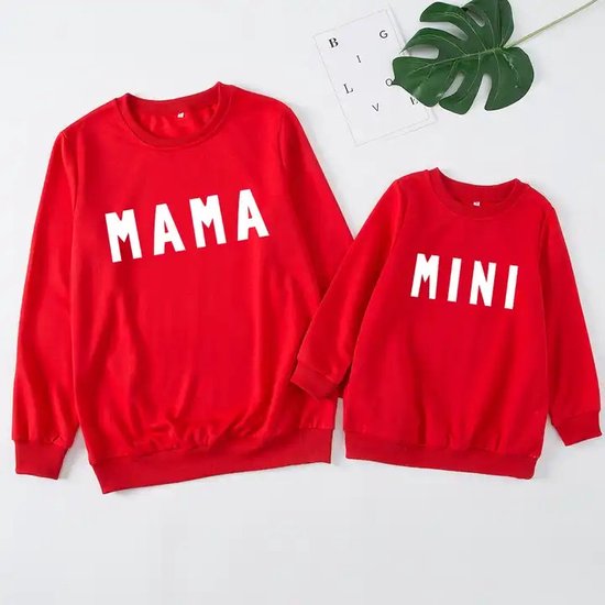 Baby Berliée - Hoodie Dames - Mom and Me Sweater - Mom and Baby Twinning - Twinning Sweater - Mom and Daughter - Mom and Son - Mommy - Maat M - Rood