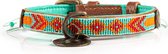 DWAM Dog with a Mission Halsband hond – Hondenhalsband – Turquoise – S – Leer – Halsomvang tussen 27-33 x 2 cm– Paddy Lee