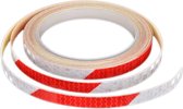 Reflecterende Tape - Rood / Wit - Reflectie Tape - Reflector Sticker - Reflecterende Stickers Fiets - Goed Zichtbaar - 8 meter x 10 mm