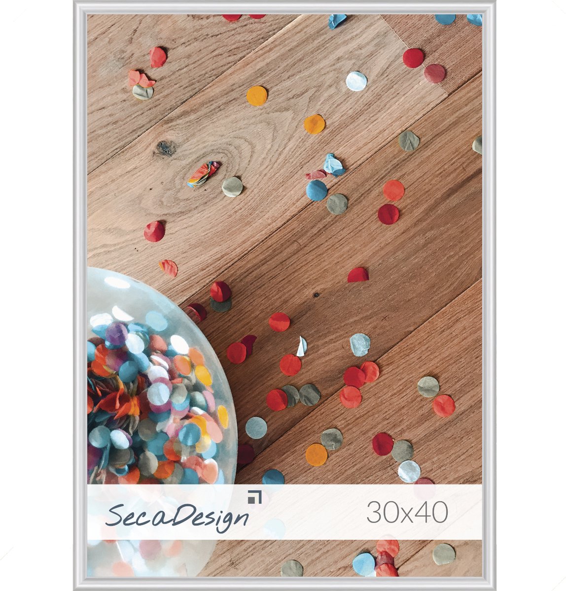 SecaDesign Fotolijst - SecaDesign - 30x40 cm Fotomaat - Zilver - Posterlijst