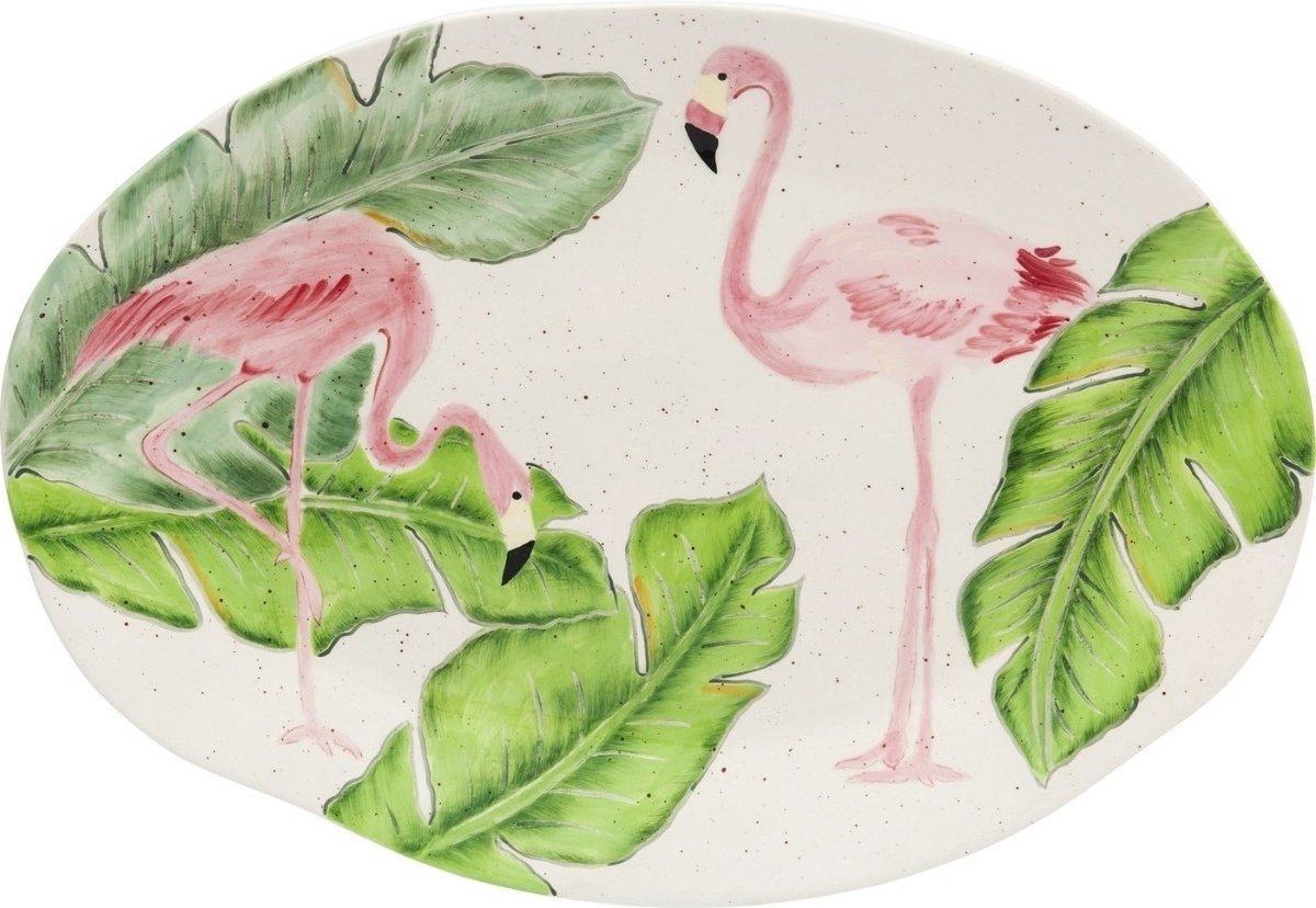 Kare Bord Flamingo Holidays Oval White 40cm