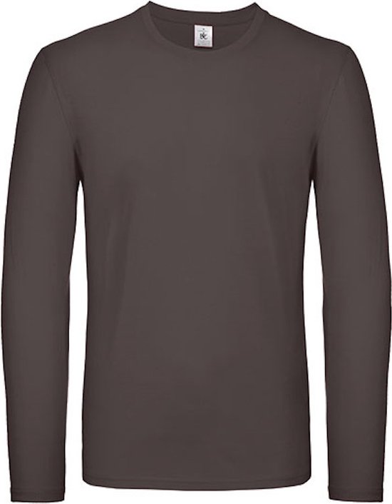 Herenshirt 'E150' met lange mouw B&C Collectie Bear Brown maat M