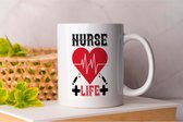 Mok Nurse life - NurseLife - Gift - Cadeau - Nursing - HealthcareHeroes - NurseStrong - Verpleegkundige - Zorgverlener - Gezondheidszorg - Verpleegster