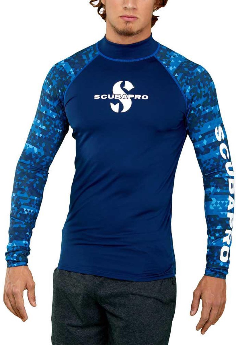 Scubapro Upf 50 Rash Guard Lange Mouwen T-shirt Blauw S