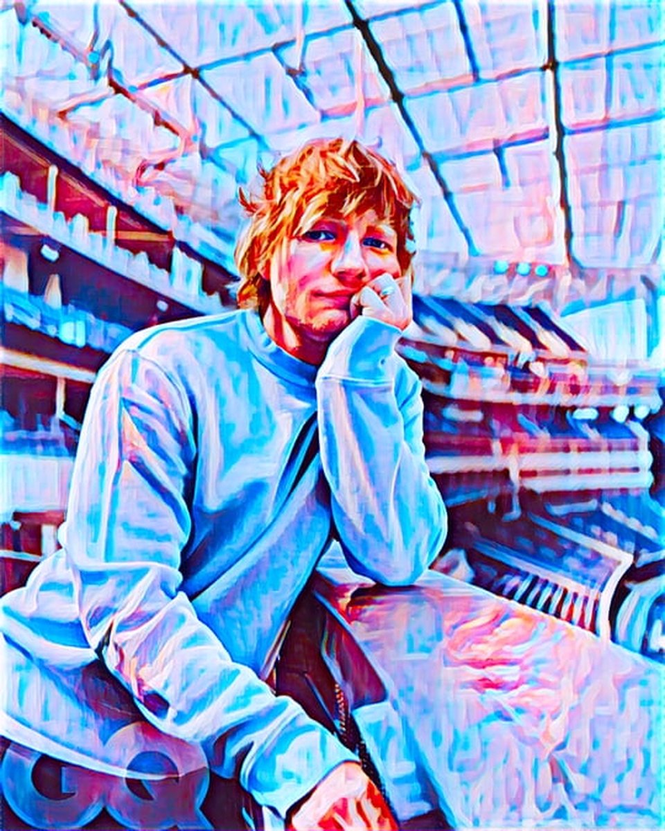 Passion For Art Ed Sheeran - Poster - 50 x 70 cm Blauw