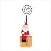Kerstman - Kaarthouder - kerstdecoratie - 5 stuks - kaart-, foto houder - 13 cm hoog