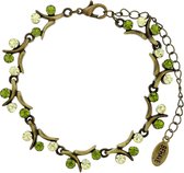 Bracelet brindille Goud Behave avec pierres vertes