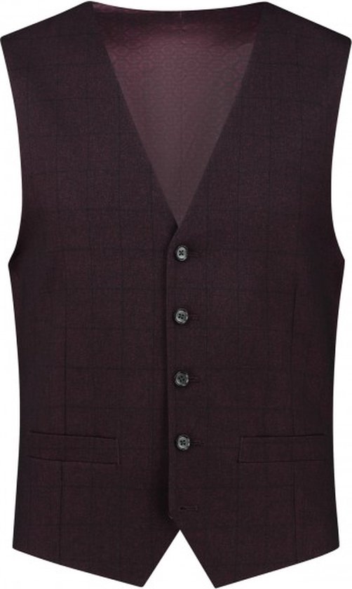 Gents - Gilet ruit donkerrood - Maat 58