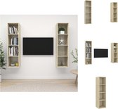 vidaXL TV-meubelset - Sonoma Eiken - 37 x 37 x 142.5 cm - 2 x TV-meubel - Montage vereist - Kast