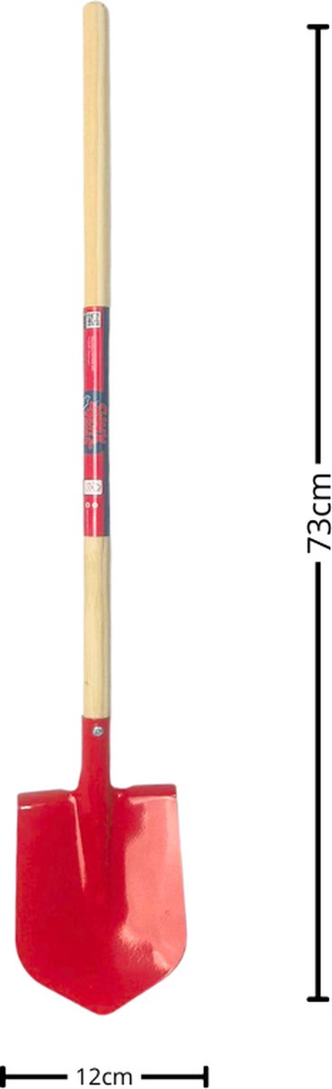 Synx Tools Kinderschopje Mini Spade rood - Kinderspade - schepjes - Bats / Spade - Buitenspeelgoed - Tuinierspeelgoed - Zandbakspeelgoed - Speelgoed - Schopje - Kinderen - Inclusief Steel 75cm van Synx Tools — afbeelding 3
