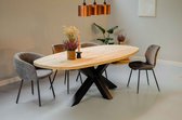 Deens ovale eiken eettafel | 280cm 8 personen | Stalen matrix poten | Duumaa Tafels