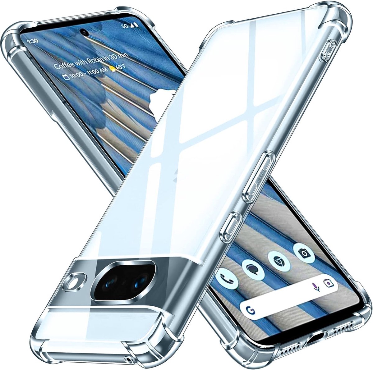 Hoesje voor Google Pixel 8 backcover Shockproof siliconen Transparant
