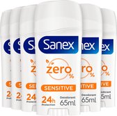 Sanex Deo Stick Zero Sensitive - Deodorant - 6 x 65 ml - Voordeelverpakking