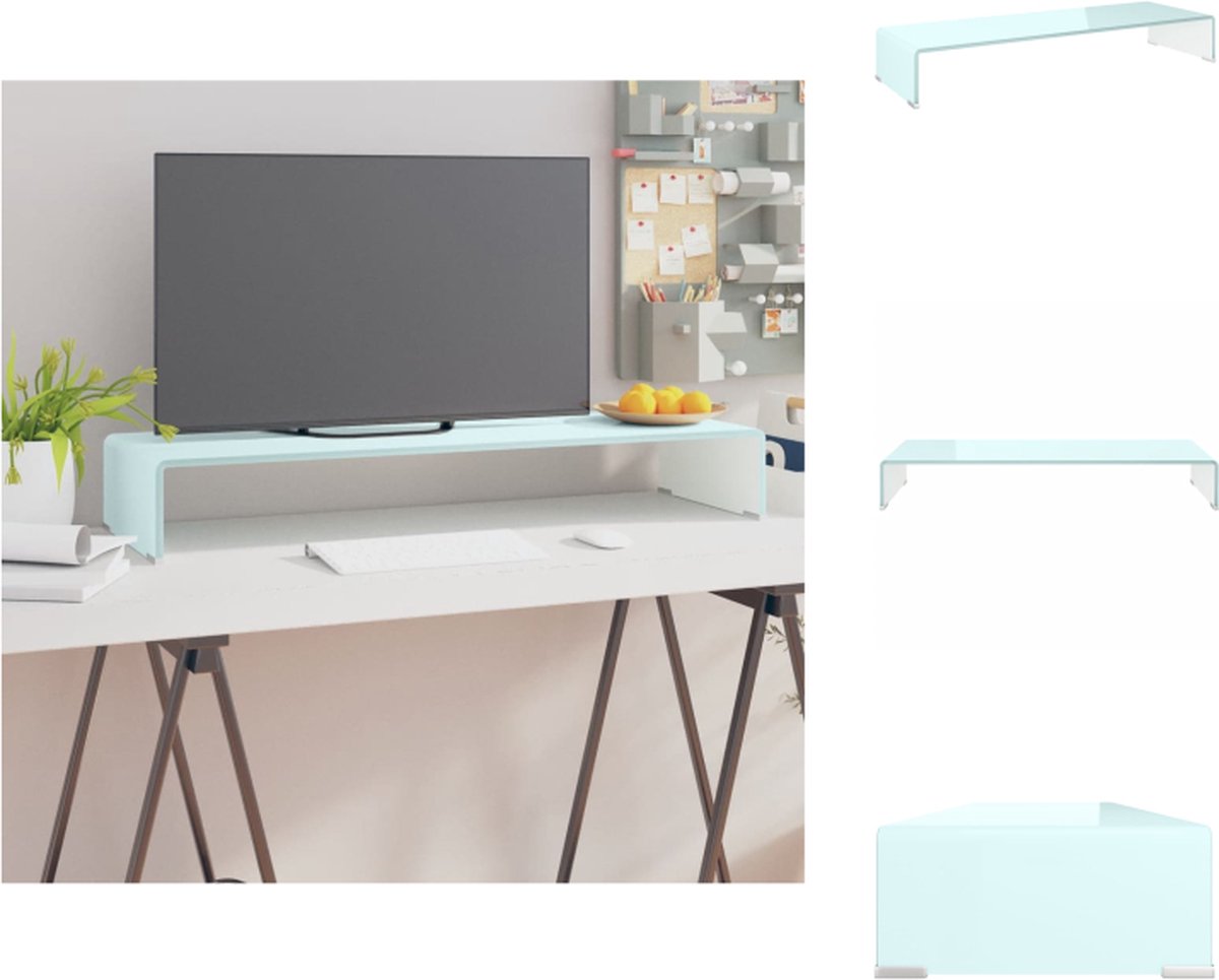 vidaXL Meuble TV/Support pour moniteur 110x30x13 cm verre vert