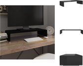 vidaXL TV-meubel - Gehard glas - 70 x 30 x 13 cm - Zwart - Kast