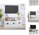 vidaXL Tv-kast - Hoogglans wit - 100 x 35 x 50 cm - Bewerkt hout - Kast