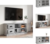 vidaXL TV-meubel Betongrijs - 102 x 35.5 x 47.5 cm - met Lades - Open Vakken - Kast