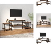 vidaXL Tv-meubel Bruineiken - 157 x 35 x 52 cm - Duurzaam hout en staal - Kast
