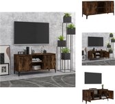 vidaXL Tv-meubel - Gerookt eiken - 103.5x35x50 cm - Stabiel en stevig - 2 schappen en 2 vakken - Kast