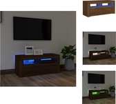 vidaXL TV-meubel Bruineiken - TV-meubel - 90x35x40 cm - LED-verlichting - Kast