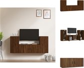 vidaXL TV-meubelset Bruineiken - 1x 100x34.5x40cm - 2x 40x34.5x80cm - Kast