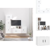 vidaXL Klassieke Televisiekastenset - Tv-meubel - Wit - 57x34.5x40 cm - 100x34.5x40 cm - 40x34.5x60 cm - Kast